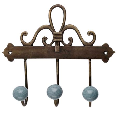 Grey Crackle Ceramic Iron Hooks